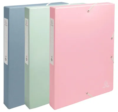 Produktbild von Exacompta 8x Archivbox A4 25mm, RCkarton 600g/m2, AutentiK - sortiert - 59239E