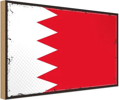 Produktbild von vianmo Holzschild 30x40 cm Bahrains Retro Bahrain Flagge Fahne Wappen