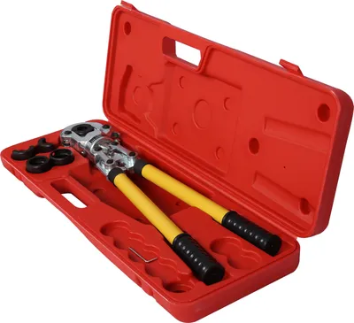 Produktbild von Krimpovacie kliešte Wiltec so 4 vložkami Ø 16-32 mm, kliešte na lisovanie rúr s lisovacou silou približne 6,1 t, kliešte na lisovanie tvaroviek z hliníkových kompozitných rúr PE-X
