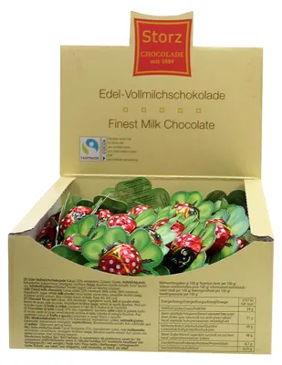 Produktbild von 100er SET Glückskäfer auf Kleeblatt, lose 6,25 g / Schokolade / Käfer / Glück