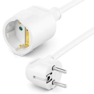 Produktbild von deleyCON 7,5m Stromkabel Verlängerungskabel Schutzkontakt 16A 3680W, Weiß