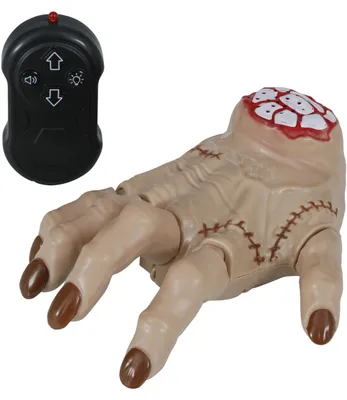 Produktbild von Laufendes Händchen mit Fernbedienung – Halloween Animatronic Leichenhand 18 cm | Fernsteuerbarer Scherzartikel für Halloween Fasching Karneval Mottoparty Horror Deko