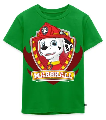 Produktbild von Spreadshirt Paw Patrol Marshall Feuerwehrhund Feuerwehr Emblem Kinder Premium T-Shirt, 98/104 (2 Jahre), Grün