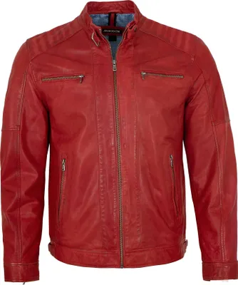 Produktbild von MADDOX - Herren Lederjacke Lammnappa oxblood rot : 64