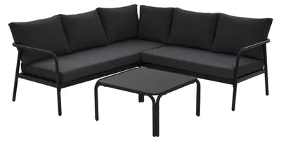 Productafbeelding van Olga sofaset met kussens zwart.