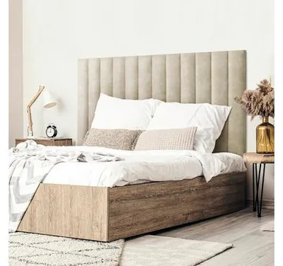 Produktbild von Wandkissen Preston hellbraun Leder-Optik 15 x 90 cm