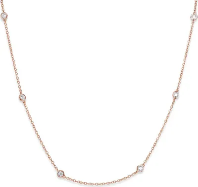 Produktbild von MATERIA Damen Kette Rosegold 925 Silber mit Zirkonia - Frauen Halskette 42-47cm in Schmuck Box CO-29-Rose