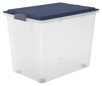 Produktbild von Rotho Aufbewahrungsbox mit Rollen 70L COMPACT - Kunststoffbox je 57,0 x 39,5 x 43,5 cm - Stapelbox mit Deckel - Boxen sicher verschliessbar