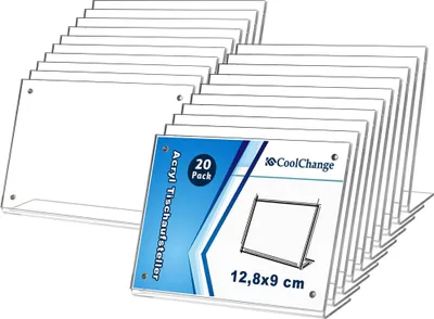 Obrázok produktu pre Stolový stojan 90x128 mm | reklamný stojan z akrylového skla | L-stojan | 20 ks