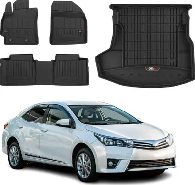 Productafbeelding van OMAC set vloermatten en bagageruimtebeschermer voor Toyota Corolla E160, modeljaren 2013-2019, rubber, 4 stuks