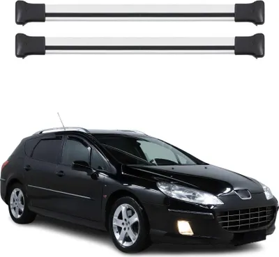 Image de Barres de toit transversales pour Peugeot 407 Break 2004-2011 Aluminium Gris 2x