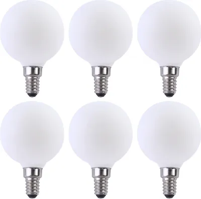 Produktbild von 6 x LED Filament Leuchtmittel Globe G60 4W = 33W E14 opal 350lm warmweiß 2700K