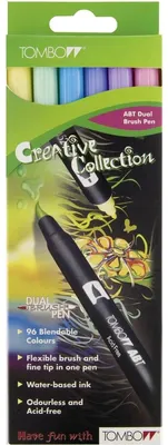 Produktbild von Dual-Fasermaler ABT mit Rundspitze/Pinselspitze VE=6 Farben pastels