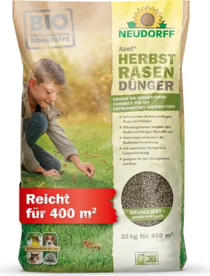 Produktbild von Neudorff - Azet HerbstRasenDünger 20 kg für 400 m² unbedenklich für Tiere