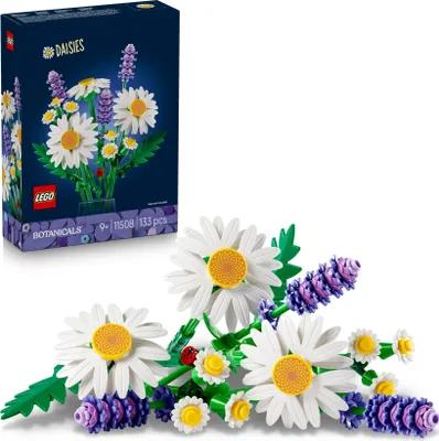 Produktbild von LEGO Botanicals Gänseblümchen - Kunstblumen mit Gänseblümchen & Lavendel - Blumenstrauß DIY Deko für Kinder - Geburtstagsgeschenk für Mädchen ab 9 Jahren & erwachsene Blumenfans - 11508