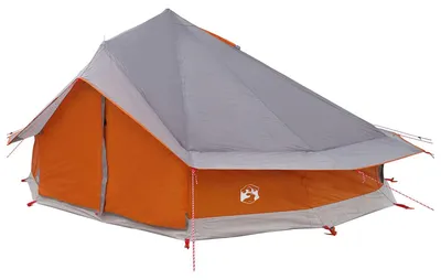 Produktbild von vidaXL Tipi Zelt mit Dach Grau und Orange 800 x 800 x 430 cm