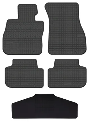 Productafbeelding van Rubberen automatten + tunnelmat voor BMW 1 F40 vanaf 2019 (hatchback) – 5-delig, zwart, op maat – Wielganizator SolidTread