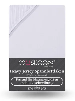 Produktbild von Heavy Jersey Spannbettlaken 120x200 cm - 130x200 cm 100% Baumwolle 160 g/m² weiß