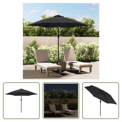 Zdjęcie produktu dla Parasol Living Store z oświetleniem LED i stalowym słupkiem 300 cm antracytowy