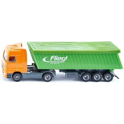 Immagine prodotto di SIKU Camion con semirimorchio ribaltabile e tetto - Nero - Verde - Arancione - Modellino di camion/rimorchio - Metallo - Plastica - 1:87 - 75 mm - 210 mm