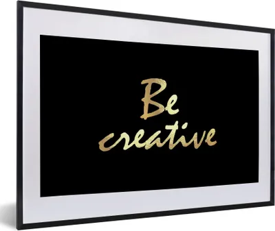 Produktbild von MuchoWow® Gerahmtes Poster Zitate - Kreativ - Gold 60x40 cm - Poster mit Schwarzem Bilderrahmen Wandposter Rahmen Foto Bilder - Schlafzimmer - Plakat in Rahmen - Drucken
