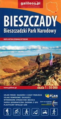 Image de Bieszczady 1:50 000. Parc national des Bieszczady. Carte touristique. Galileos