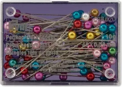 Obrázek produktu pro Špendlíky s perličkovou hlavičkou, 0,58 x 40 mm, vícebarevné různé, 10 g