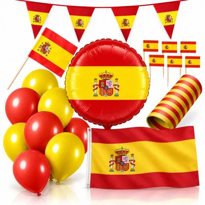 Produktbild von Spanien Party Deko Set 84 tlg. Partyset Partydeko rot gelb