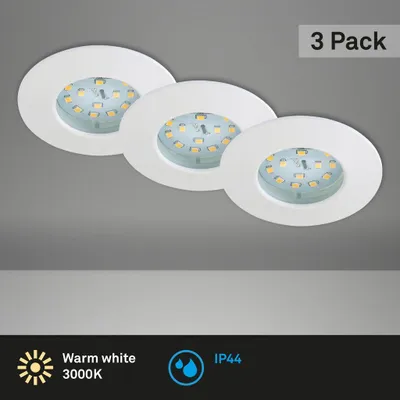 Produktbild von LED Einbauleuchten Set IP44 1x5W 3x400 lm 3000 K weiß Ø 7,5/6 cm 230V
