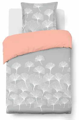 Immagine prodotto di TRANKIELO® - Biancheria da letto reversibile, 140 x 200 cm - Copripiumino in cotone grigio con federe - Oeko-Tex