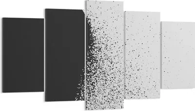 Produktbild von Bild auf Leinwand - Leinwandbild - 5 Teile - Abstraktion Schwarzweiß Geometrie - 160x85cm - Wand Bild - Wanddeko - Wandbilder - Leinwanddruck - Bilder - Wanddekoration - Leinwand bilder EA160x85-4922