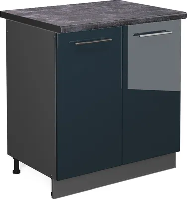 Immagine prodotto di Mobile lavello cucina Vicco Fame-Line Blu scuro lucido 80 cm , PL Antracite, Model 48806