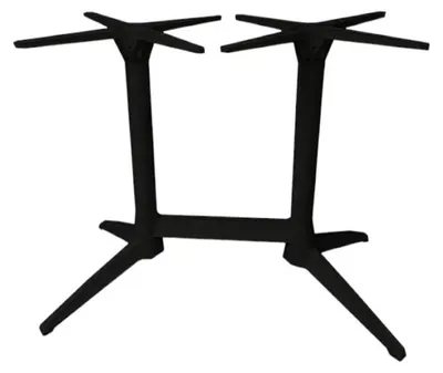 Image de Pied de table en Aluminium et Polypropylène Blanc pour Exterieur