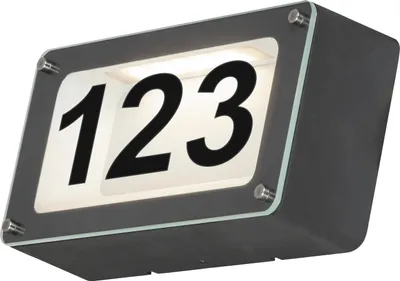Productafbeelding van Rabalux 8747 Huisnummerverlichting Hannover LED 6, metaal, glas, antraciet