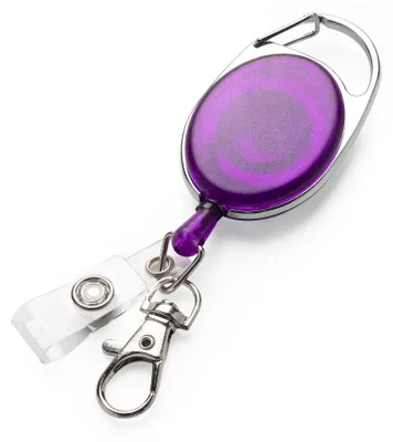 Produktbild von kwmobile Schlüssel Jojo mit Ausweis Clip - Schlüsselanhänger ausziehbar - Kartenhalter Karabiner Anhänger - Schlüsselband mit Karten Halter - Violett