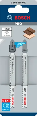 Image de Lame de scie sauteuse PRO Hardwood clean T101BF, 100 mm, 2 pièces
