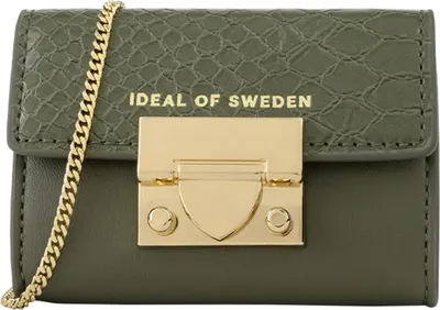 Immagine prodotto di IDEAL OF SWEDEN, portafoglio Liv Padlock con motivo a serpente e catena staccabile (105 cm), verde