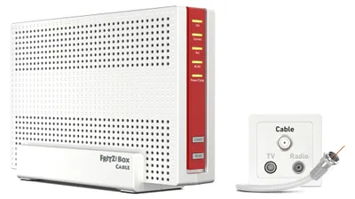 Produktbild von AVM FRITZ!Box 6690 Cable (DOCSIS 3.1-Kabel-Modem, 4x4 Wi-Fi 6 (WLAN AX) 4.800 MBit/s (5 GHz) + 1.200 MBit/s (2,4 GHz), 1x 2,5-Gigabit-LAN, USB 3.0)