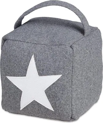 Immagine prodotto di Stopper Star - Fermaporta in tessuto - Alto da terra con maniglia Decorativo - 1 pezzo Grigio scuro