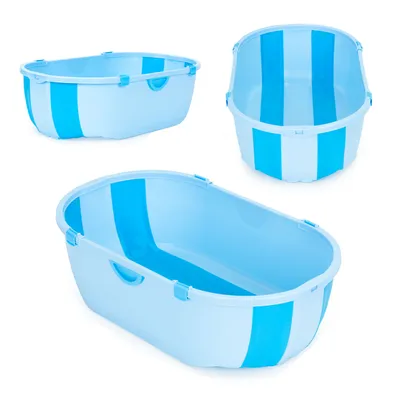 Immagine prodotto di Vasca da bagno per bambini, vasca turistica pieghevole, scarico blu