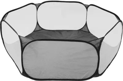 Image de Tente de jeu pour petits animaux – Pliable et respirante, parc pour animaux portable avec accès facile, noir