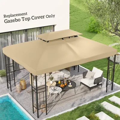 Produktbild von Sweiko Ersatzdach für Pavillon 3 x 4 m wasserabweisend Pavillondach mit Doppeldach Cremeweiß