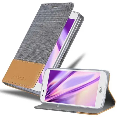 Image de Cadorabo Housse pour LG K7 2016 Housse en gris pour téléphone portable Etui Book Case Cover