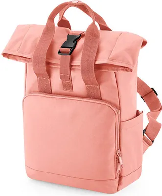 Produktbild von BagBase BG118S | Recycled Mini Twin Handle Roll-Top Backpack - Farbe: Blush Pink - Größe: 23 x 32 x 11 cm