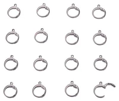 100 Stück Ohrhaken aus Edelstahl, Leverback, 12 mm