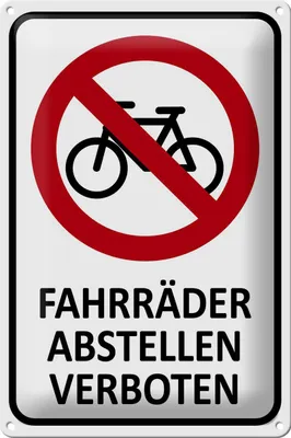 Produktbild von Blechschild Hinweis 20x30cm Fahrräder abstellen verboten