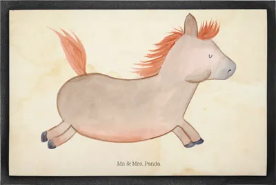 Produktbild von Mr. & Mrs. Panda fußmatte Pferd Springen 60 x 90 cm - Vintage - Geschenk, Reiten, Stall, Bauernhof, Pferdestall, Pferde, Türvorleger, Schmutzfangmatte, Pony, Schmutzmatte