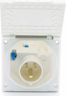 Produktbild von CEE Einbausteckdose Einspeisungsstecker Ø 90 mm, IP44, für Boot, Caravan, Wohnwagen, Wohnmobil