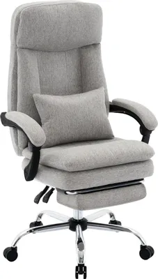 Immagine prodotto di Sedia da ufficio ergonomica con schienale alto e poggiapiedi in grigio