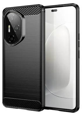 Produktbild von Für Honor 300 Ultra Carbon Fiber Brushed Design Textur TPU Handy Hülle Schwarz